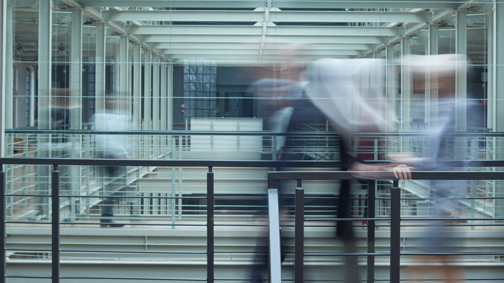 busy office walkway